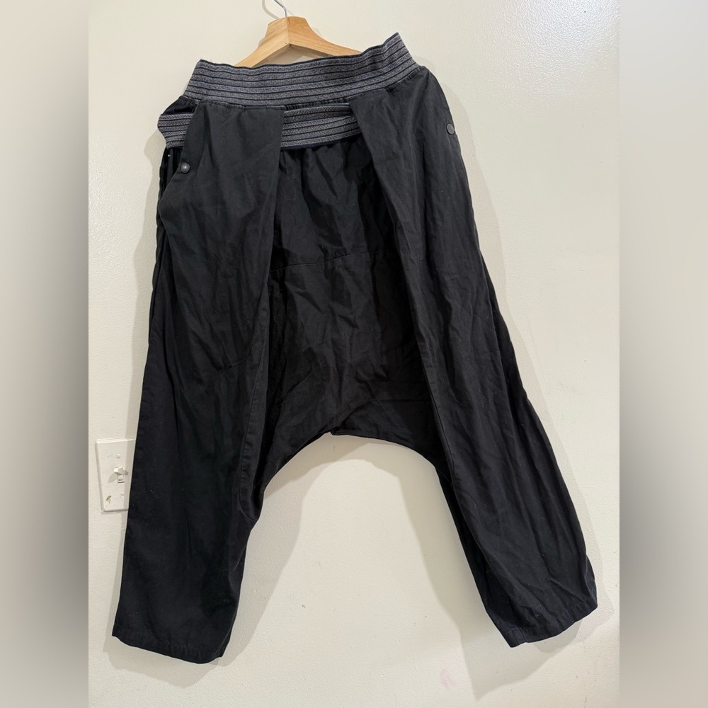Kapital Black Drop-Crotch Chinos with Ribbed Waistband